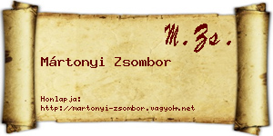 Mártonyi Zsombor névjegykártya